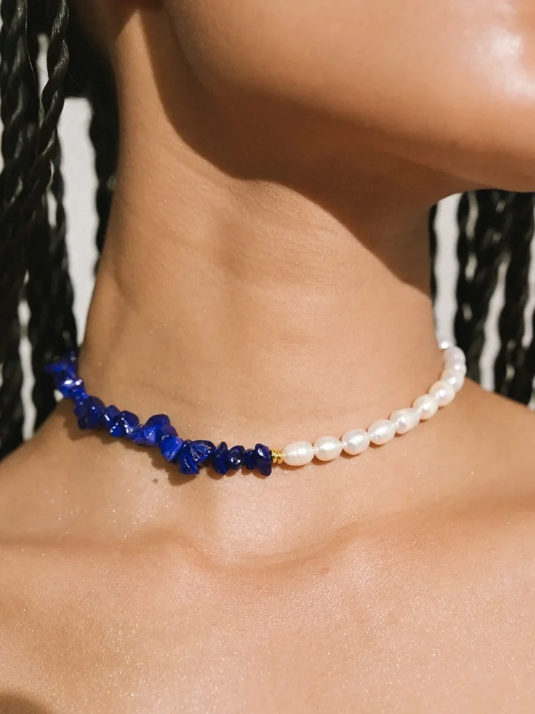 laulima necklace blue and white